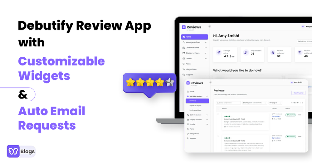 Debutify Review App with Customizable Widgets & Auto Email Requests