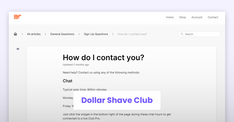 Example 8: Dollar Shave Club