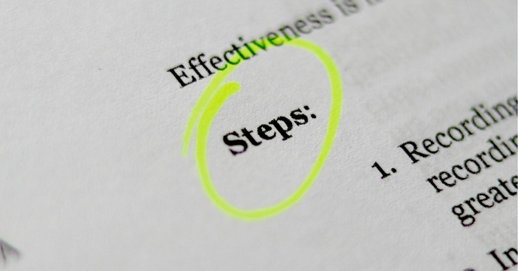 A word circled with a yellow marker indicating the procedure in an SOP